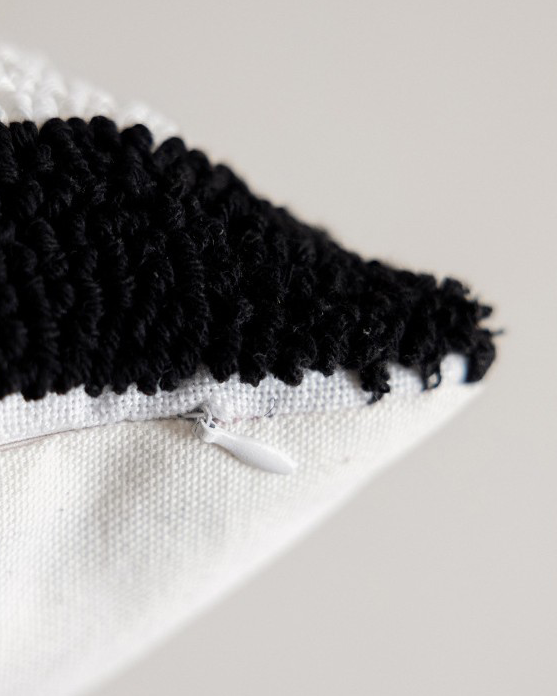 LaLuna Home Black & White Geometric Tufted Throw Pillow