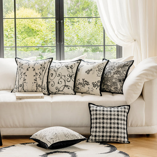 LaLuna Home Monochrome Checkerboard Jacquard Throw Pillow