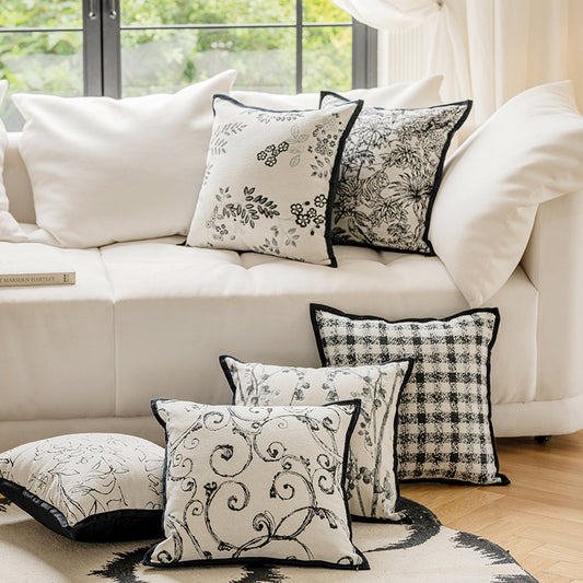 LaLuna Home Monochrome Botanical Jacquard Throw Pillow