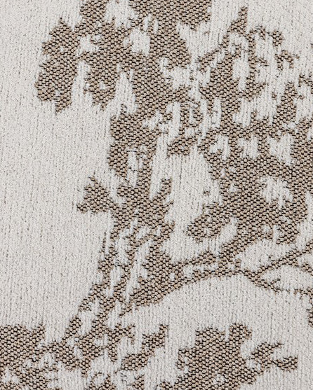 LaLuna Home Chinoiserie Taupe Ink-Painting Bayberry Tree Jacquard Throw Pillow