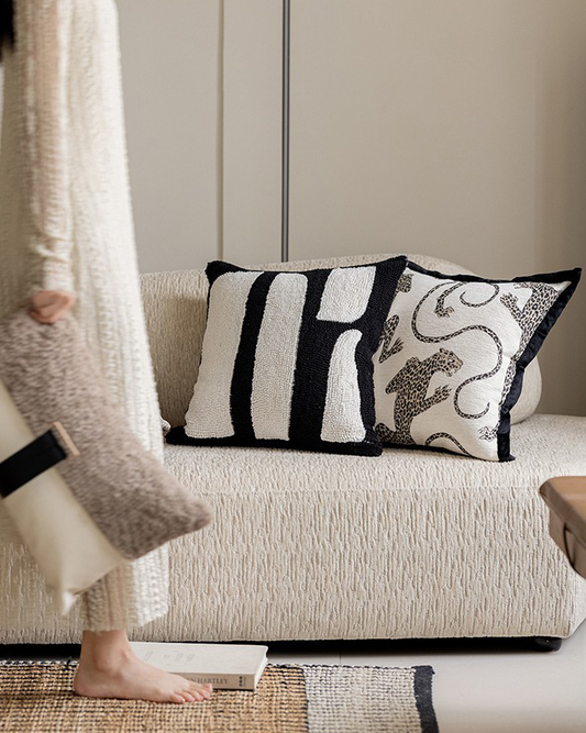 LaLuna Home Leopard Whisper Vintage Jacquard Throw Pillow