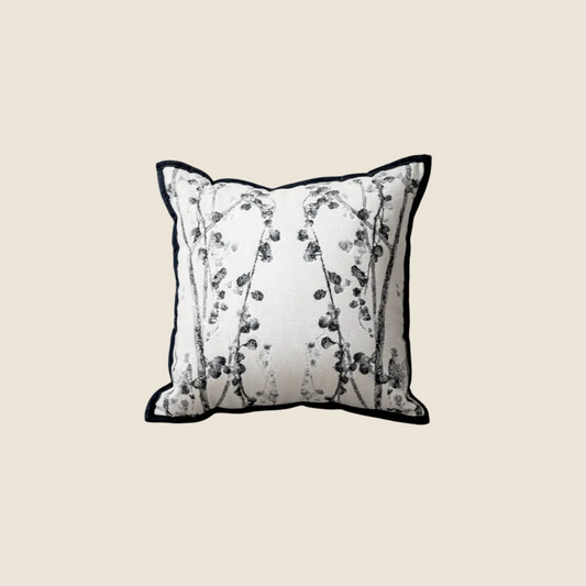 LaLuna Home Monochrome Botanical Jacquard Throw Pillow