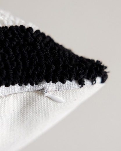 LaLuna Home Black & White Geometric Tufted Throw Pillow