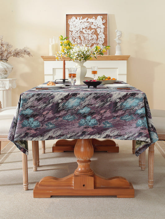 LaLuna Home Vintage Purple Haze Nature Abstract Jacquard Tablecloth