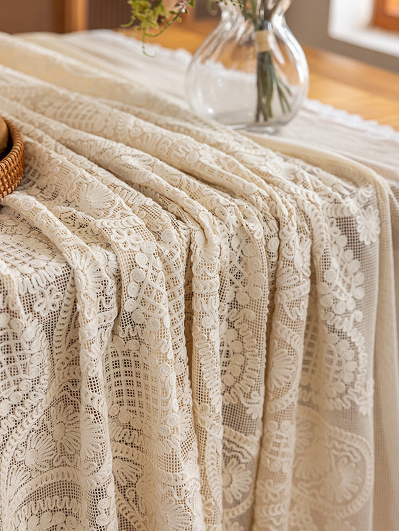 LaLuna Home Paisley Lace Tablecloth 140*260cm / 55*102in