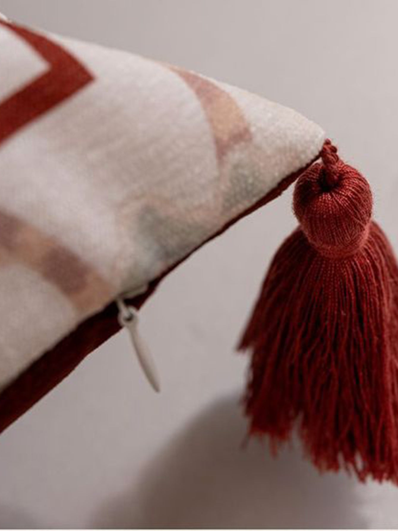 Chinoiserie Pomegranate Bloom Throw Pillow with Tassels