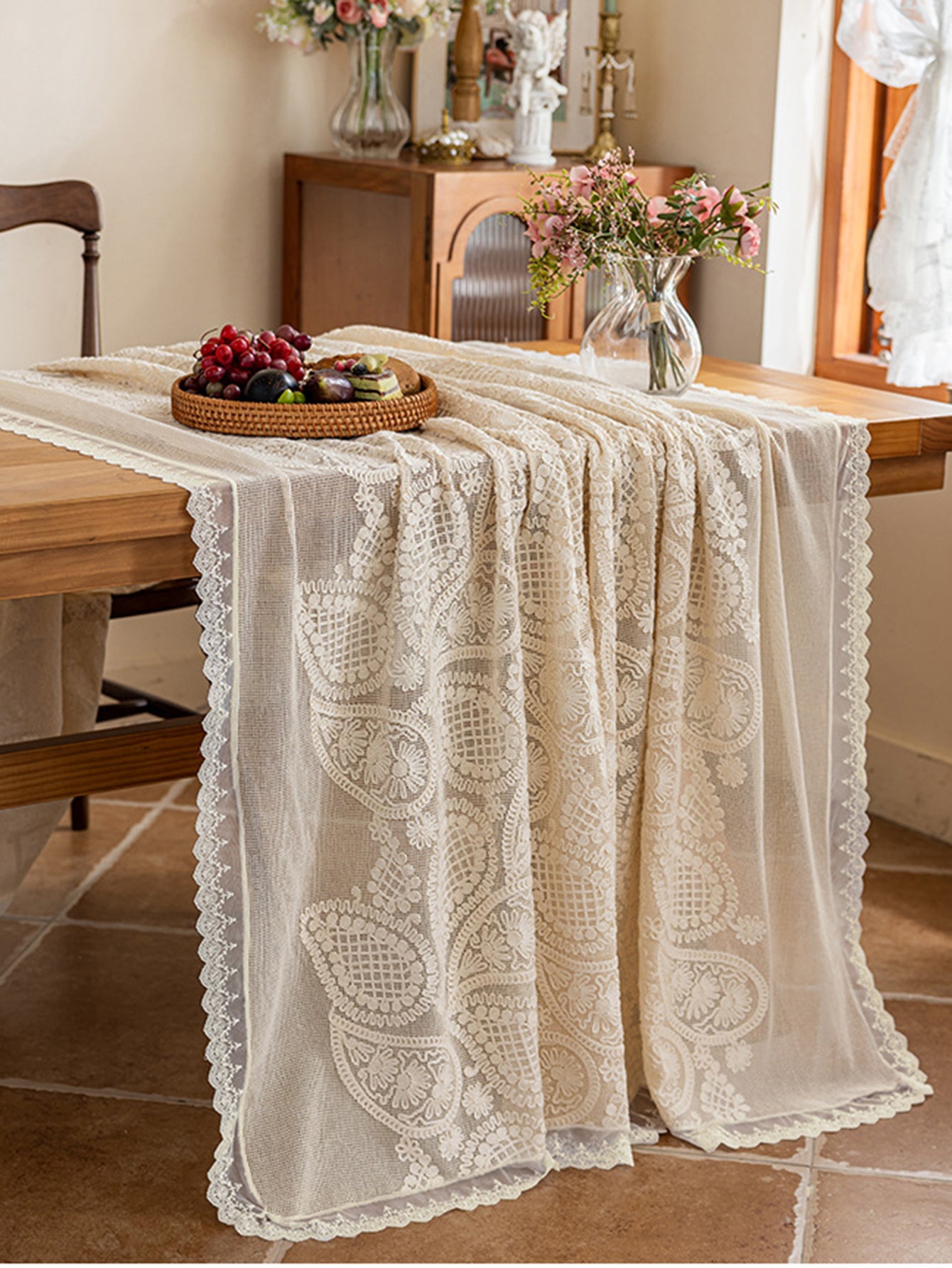 LaLuna Home Paisley Lace Tablecloth 140*240cm / 55*94in