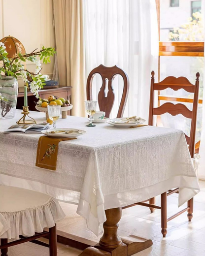 LaLuna Home Celestia Embroidered Lace Tablecloth