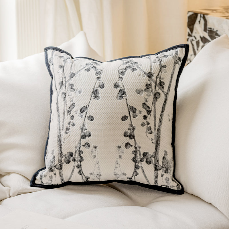 LaLuna Home Monochrome Botanical Jacquard Throw Pillow