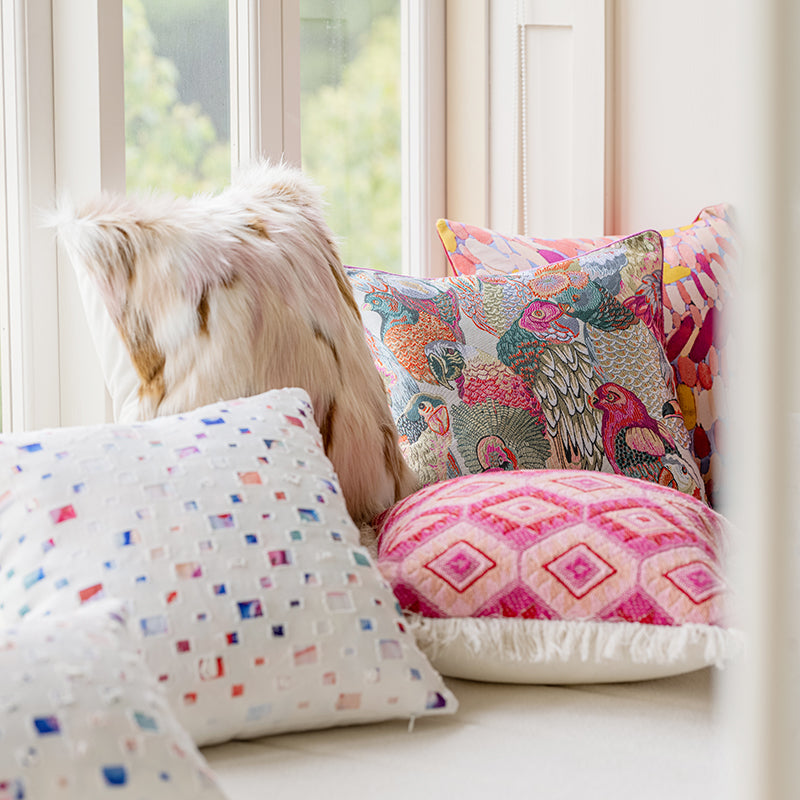LaLuna Home Exotic Bird Silky Jacquard Throw Pillow