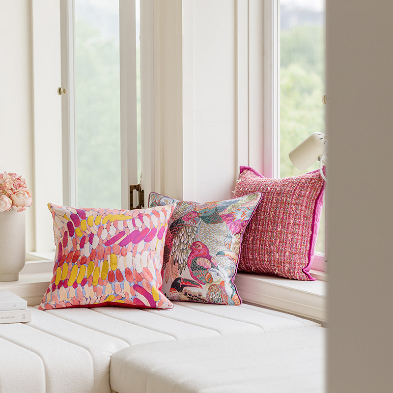 LaLuna Home Exotic Bird Silky Jacquard Throw Pillow