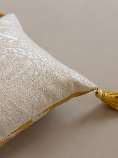 Chinoiserie Fulu Mantang Golden Jacquard Throw Pillow