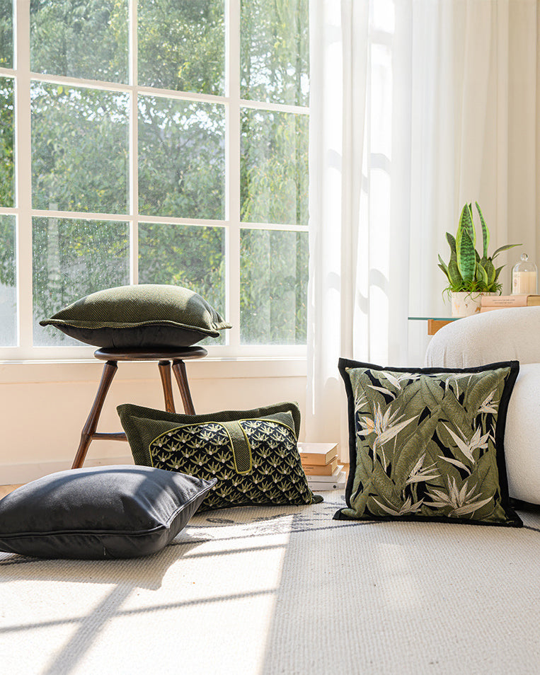 LaLuna Home Premium Midnight Black Velvet Throw Pillow