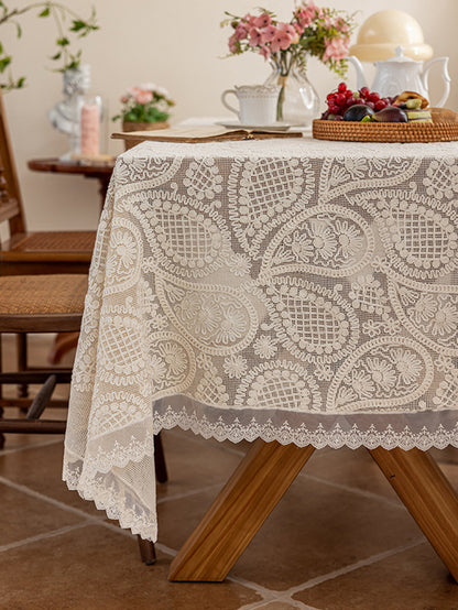 LaLuna Home Paisley Lace Tablecloth 140*200cm / 55*79in