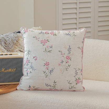 LaLuna Home Blush Floral Linen Throw Pillow