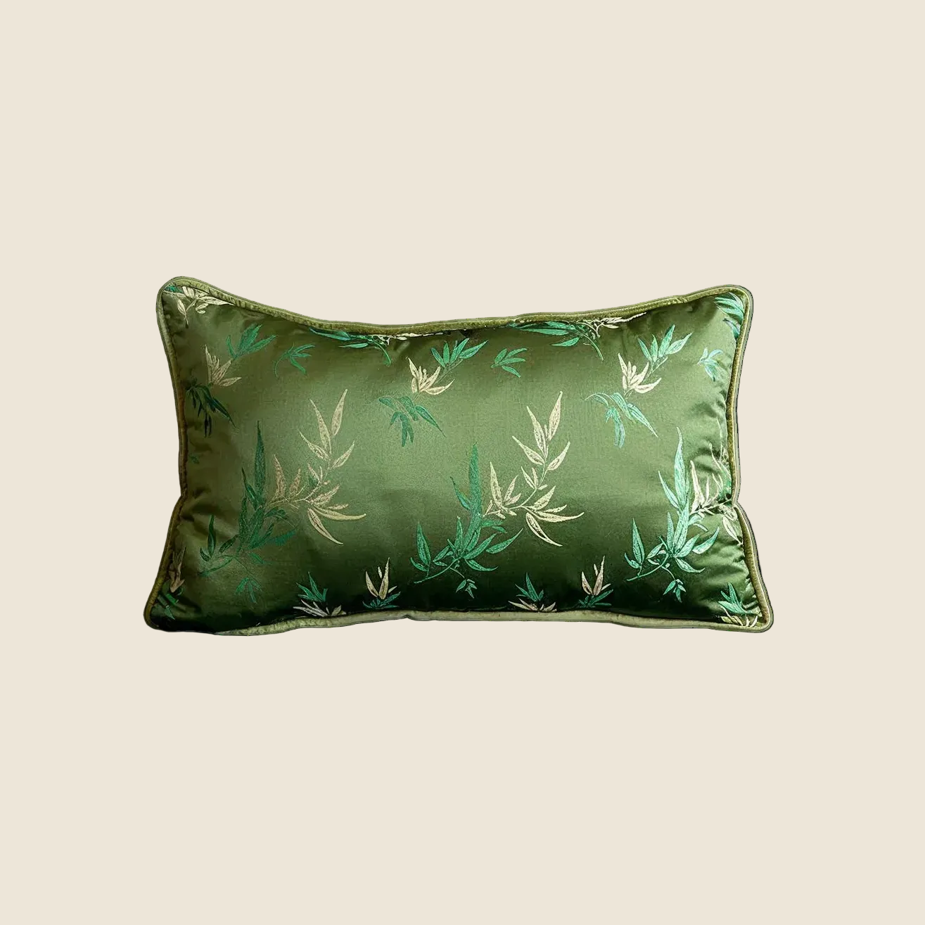 LaLuna Home Chinoiserie  Bamboo Embroidered Throw Pillow for Sofa & Bed Decor 30*50cm / 12*20in