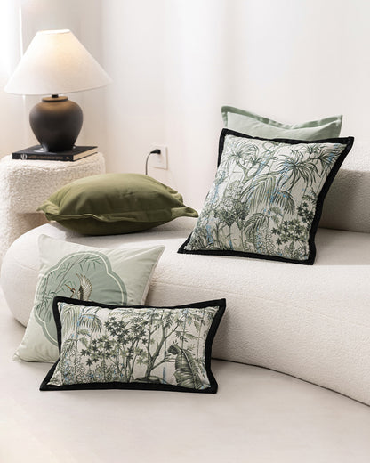 LaLuna Home Chinoiserie Forest Whisper  Jacquard Throw Pillow