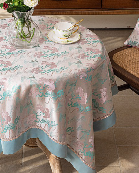 LaLuna Home Chinoiserie Pine-Crane Pattern Tablecloth