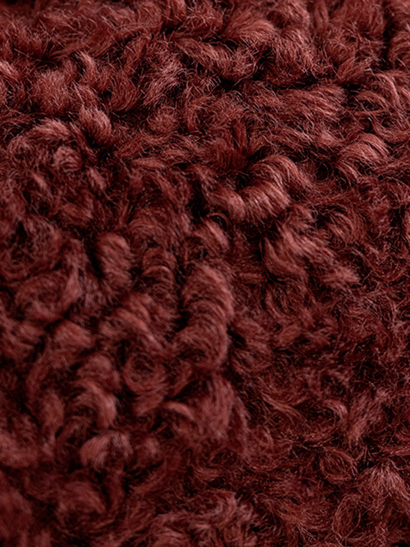 Burgundy  Woolen  Terry Throw Pillow