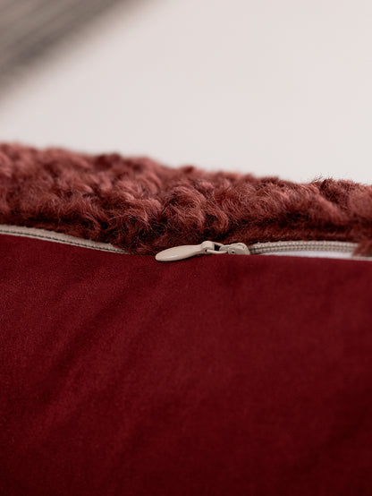 Burgundy  Woolen  Terry Throw Pillow