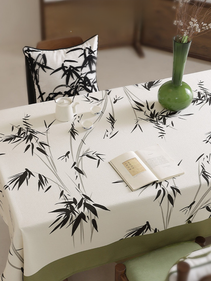 LaLuna Home Chinoiserie  Green Bamboo Tablecloth