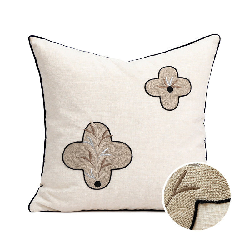 LaLuna Home Chinoiserie Warm Garden Embroidered Throw Pillow