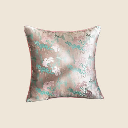 LaLuna Home Chinoiserie  Pine-Crane Pattern Throw Pillow for Sofa & Bed Decor