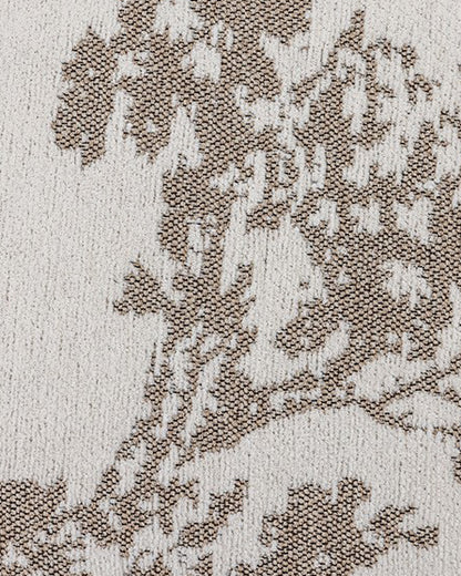 LaLuna Home Chinoiserie Taupe Ink-Painting Bayberry Tree Jacquard Throw Pillow