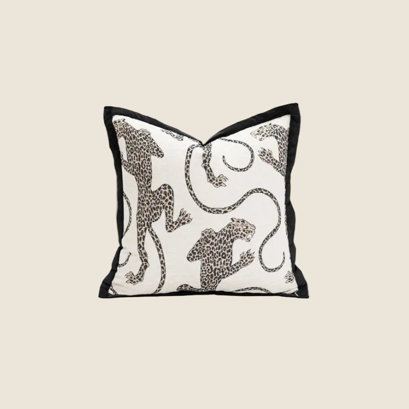LaLuna Home Leopard Whisper Vintage  Jacquard Throw Pillow
