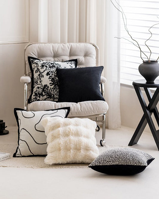 LaLuna Home Premium Midnight Black Velvet Throw Pillow