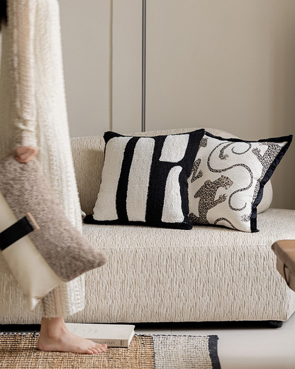 LaLuna Home Leopard Whisper Vintage  Jacquard Throw Pillow