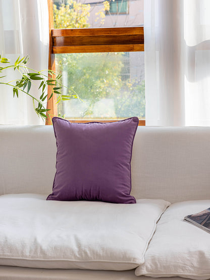 Chinoiserie Purple Wisteria Floral Pattern Throw Pillow