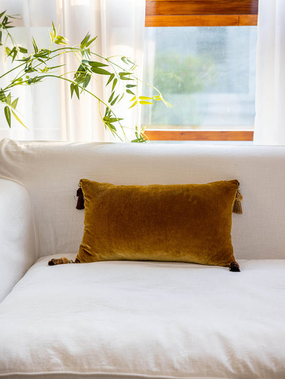 Chinoiserie Gilding Moonlight Elegance Throw Pillow with Tassels