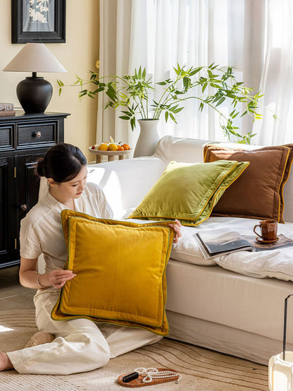 Luminous Tones Double-Trim Throw Pillow