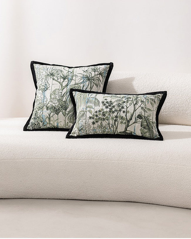 LaLuna Home Chinoiserie Forest Whisper  Jacquard Throw Pillow