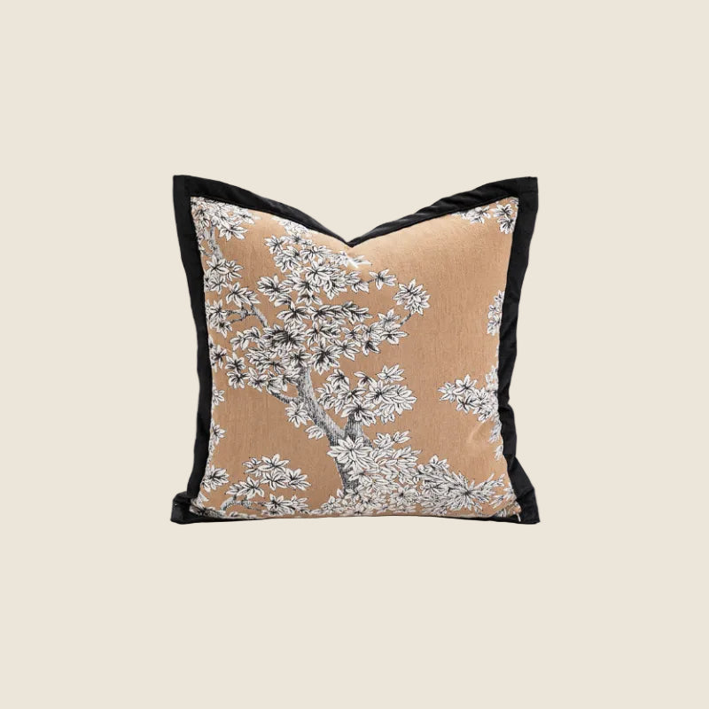 LaLuna Home Chinoiserie Blossom Floral Jacquard Throw Pillow