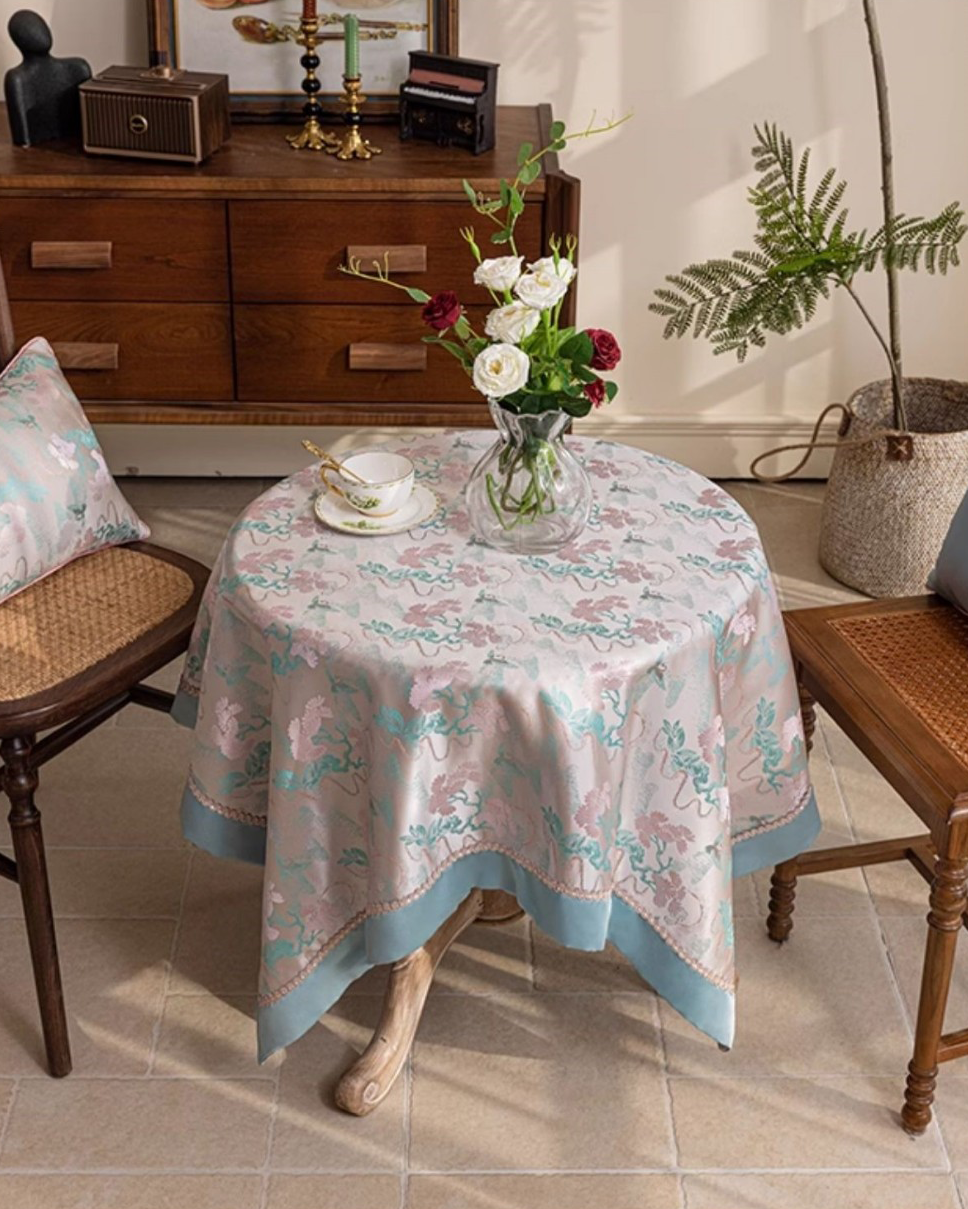 LaLuna Home Chinoiserie Pine-Crane Pattern Tablecloth