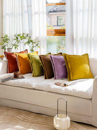 Luminous Tones Double-Trim Throw Pillow