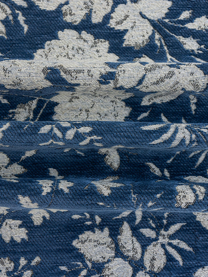 LaLuna Home Full Garden Chenille Jacquard Table Runner - Blue