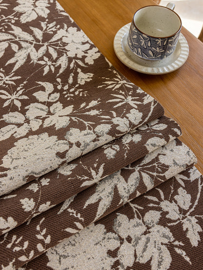 LaLuna Home Full Garden Chenille Jacquard Table Runner - Coffee