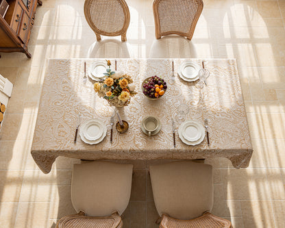LaLuna Home Pearlescent  Jacquard  Tablecloth  - Beige