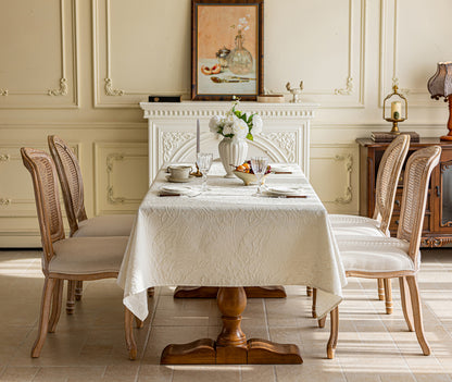 LaLuna Home Pearlescent  Jacquard  Tablecloth  - Ivory