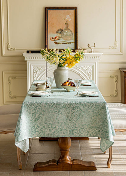 LaLuna Home Pearlescent  Jacquard  Tablecloth  - Green