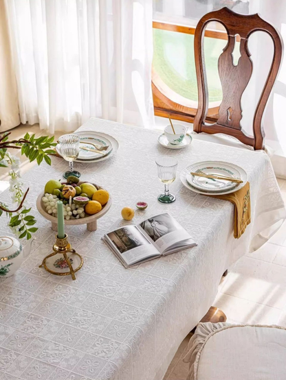 LaLuna Home Celestia Embroidered Lace Tablecloth