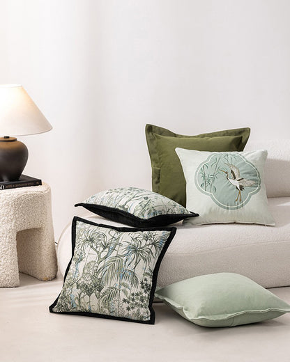 LaLuna Home Chinoiserie Forest Whisper  Jacquard Throw Pillow