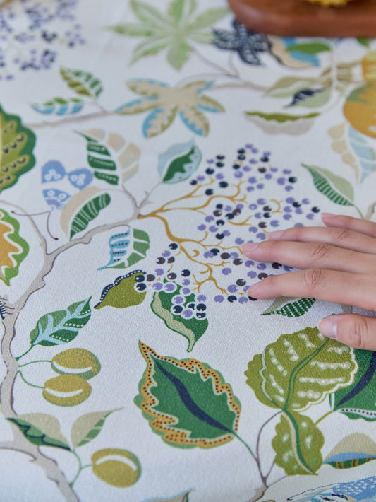 Chinoiserie Town Spring Floral Pattern Round Tablecloth