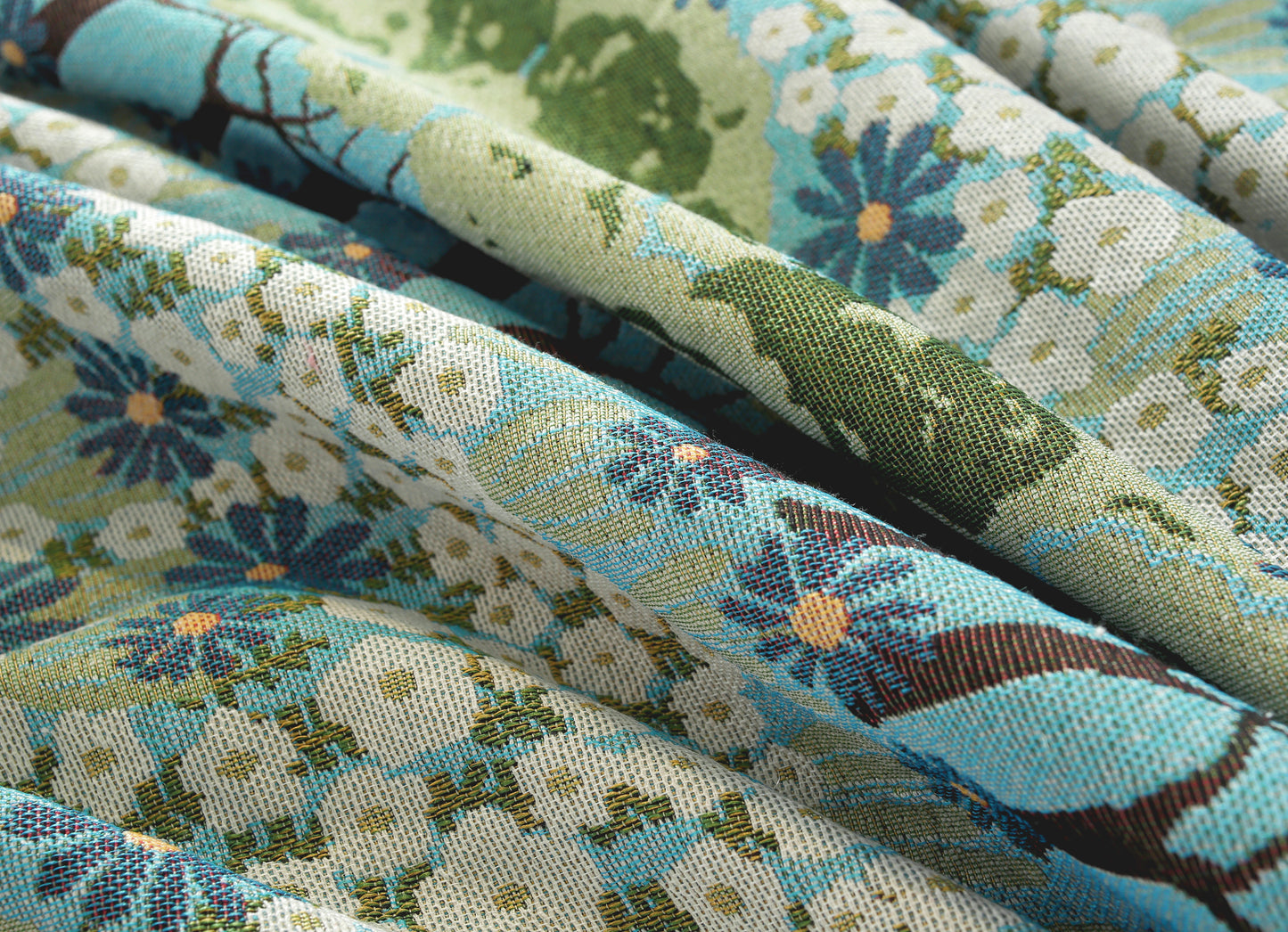 LaLuna Home Chunjiang Town Jacquard  Tablecloth with Shell Trim - Spring Tree