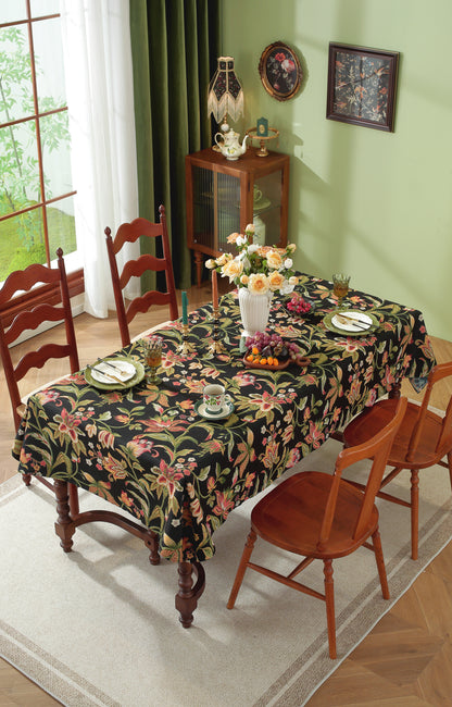 LaLuna Home Chunjiang Town Jacquard  Tablecloth - Dark Night