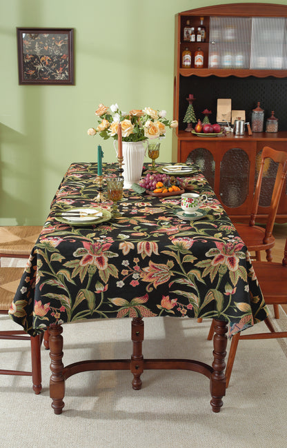 LaLuna Home Chunjiang Town Jacquard  Tablecloth - Dark Night