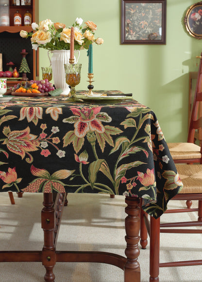 LaLuna Home Chunjiang Town Jacquard  Tablecloth - Dark Night